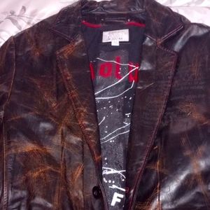 Wilson leather Illuminati Blazer jacket..  100% brown leather